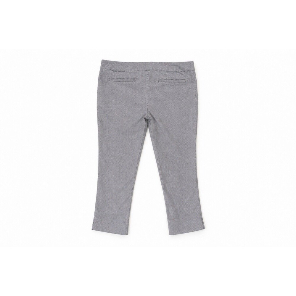 Cropped Capri Pinstripe Pants Womens 8 Italian Tailored Summer Vacation Trousers - Picture 3 of 4